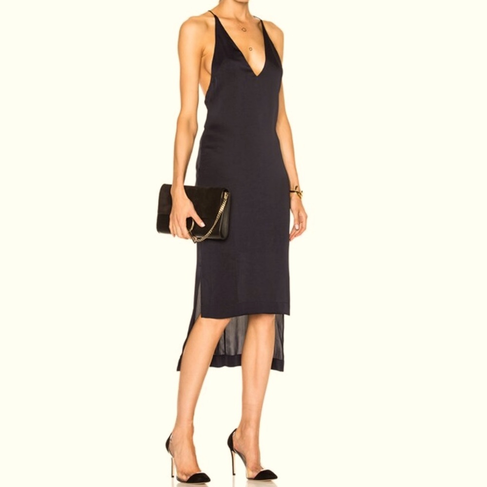 DION LEE Luxe Plunge Neckline Slip Dress. Black, Size 4 US. Perfect condition.